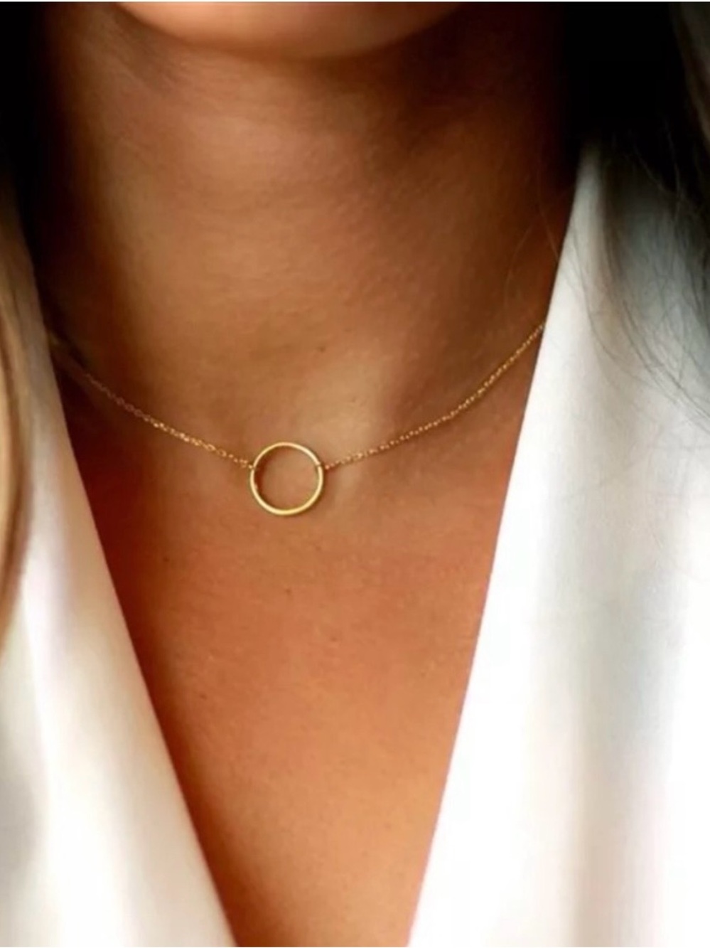 🎉Gold Plated Circle Adjustable Chain Necklace